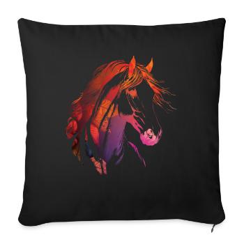 Autumn Horses Horse Case Autumn Leaves - Sofa pillowcase 17,3'' x 17,3'' (45 x 45 cm) - black - Front