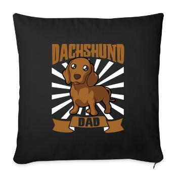 Dachshund Dad - Dackel - Sofa pillowcase 17,3'' x 17,3'' (45 x 45 cm) - black - Front