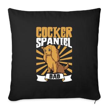 Cocker Spaniel Dad - Cocker Spaniel - Housse de coussin décorative 45 x 45 cm - noir - Devant