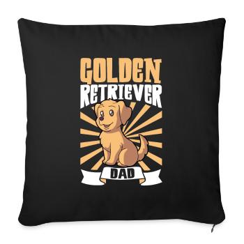 Golden Retriever Dad - Golden Retriever - Sofa pillowcase 17,3'' x 17,3'' (45 x 45 cm) - black - Front