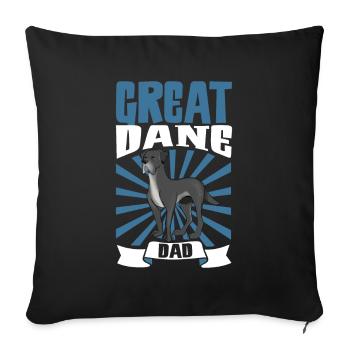 Great Dane Dad - Deutsche Dogge - Sofa pillowcase 17,3'' x 17,3'' (45 x 45 cm) - black - Front