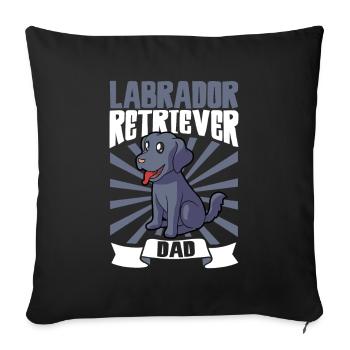 Labrador Retriever Dad - Labrador Retriever - Housse de coussin décorative 45 x 45 cm - noir - Devant