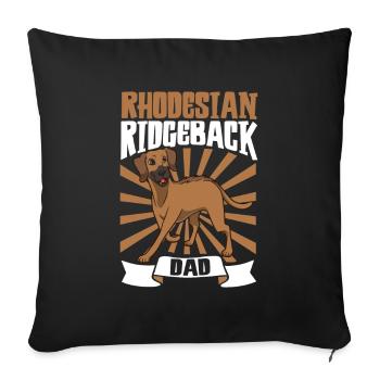 Rhodesian Ridgeback Dad - Rhodesian Ridgeback - Sofakissenbezug 45 x 45 cm - Schwarz - Vorne
