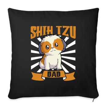 Shih Tzu Dad - Shih Tzu - Sofa pillowcase 17,3'' x 17,3'' (45 x 45 cm) - black - Front