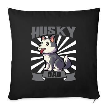 Husky Dad - Siberian Husky - Sofa pillowcase 17,3'' x 17,3'' (45 x 45 cm) - black - Front