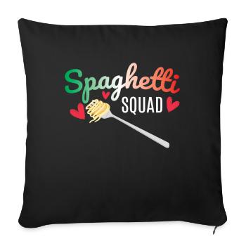 Spaghetti Squad Noodle Food Italy - Sofa pillowcase 17,3'' x 17,3'' (45 x 45 cm) - black - Front