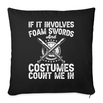 LARP Live-Action Role-Playing Games - Sofa pillowcase 17,3'' x 17,3'' (45 x 45 cm) - black - Front