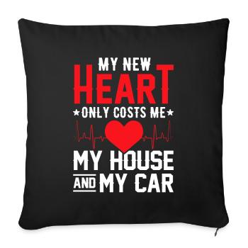 Recovery after open-heart surgery - Sofa pillowcase 17,3'' x 17,3'' (45 x 45 cm) - black - Front