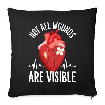 Open-heart surgery survivor - Sofa pillowcase 17,3'' x 17,3'' (45 x 45 cm) - black - Front