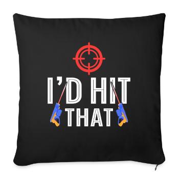 Funny Laser Tag Player - Sofa pillowcase 17,3'' x 17,3'' (45 x 45 cm) - black - Front