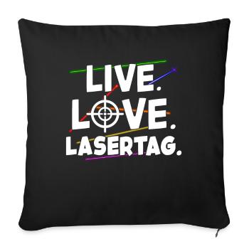 Lecteur de laser tag - Housse de coussin décorative 45 x 45 cm - noir - Devant