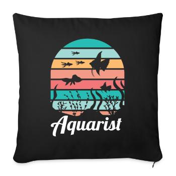 Aquariophile Aquarium Poissons Aquaristique - Housse de coussin décorative 45 x 45 cm - noir - Devant