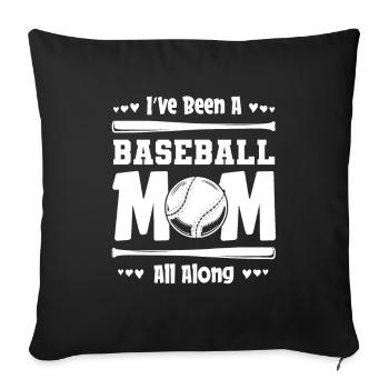 Baseball Mom Baseball Mom - Sofa pillowcase 17,3'' x 17,3'' (45 x 45 cm) - black - Front