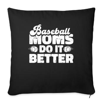 Baseball Baseball Mama - Sofakissenbezug 45 x 45 cm - Schwarz - Vorne