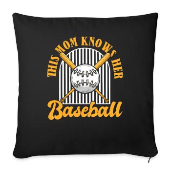 Baseball Mom Baseball Mom - Sofa pillowcase 17,3'' x 17,3'' (45 x 45 cm) - black - Front