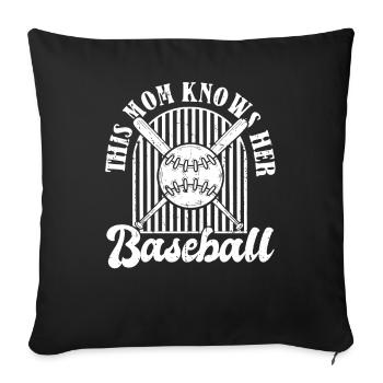 Baseball Baseball Mama - Sofakissenbezug 45 x 45 cm - Schwarz - Vorne