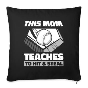 Baseball Mom Baseball Mom - Sofa pillowcase 17,3'' x 17,3'' (45 x 45 cm) - black - Front