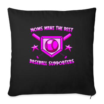 Baseball Mom Baseball Mom - Sofa pillowcase 17,3'' x 17,3'' (45 x 45 cm) - black - Front