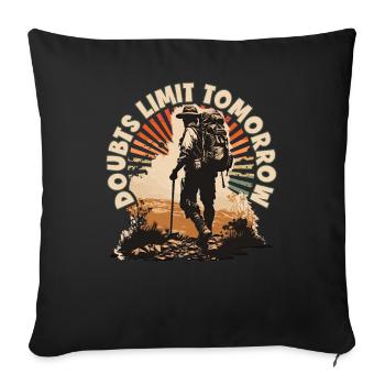 Conception de randonneurs pour les alpinistes et les grimpeurs - Housse de coussin décorative 45 x 45 cm - noir - Devant