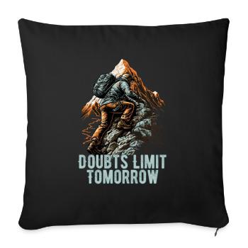 Conception de randonneurs pour les alpinistes et les grimpeurs - Housse de coussin décorative 45 x 45 cm - noir - Devant