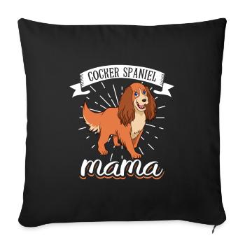 Cocker Spaniel Mama - Cocker Spaniel - Housse de coussin décorative 45 x 45 cm - noir - Devant