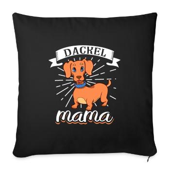 Dachshund Mom - Dachshund - Sofa pillowcase 17,3'' x 17,3'' (45 x 45 cm) - black - Front
