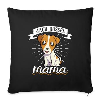 Jack Russel Mama - Jack Russel Terrier - Sofa pillowcase 17,3'' x 17,3'' (45 x 45 cm) - black - Front