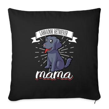 Labrador Retriever Maman - Labrador Retriever - Housse de coussin décorative 45 x 45 cm - noir - Devant