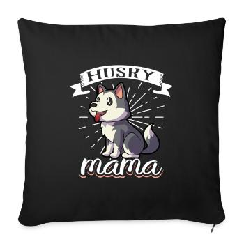 Husky Mom - Siberian Husky - Sofa pillowcase 17,3'' x 17,3'' (45 x 45 cm) - black - Front