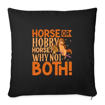 Cheval et passe-temps Horsing - Housse de coussin décorative 45 x 45 cm - noir - Devant
