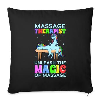 Libérez la magie - Massage - Housse de coussin décorative 45 x 45 cm - noir - Devant