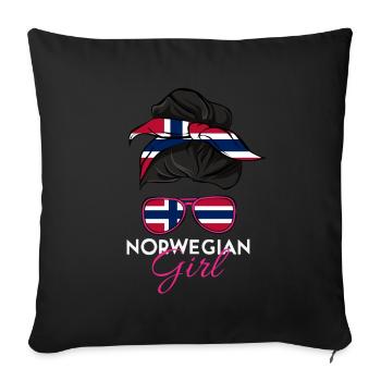 Norvégienne - Housse de coussin décorative 45 x 45 cm - noir - Devant