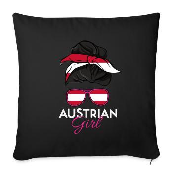 Austrian Girl - Sofa pillowcase 17,3'' x 17,3'' (45 x 45 cm) - black - Front