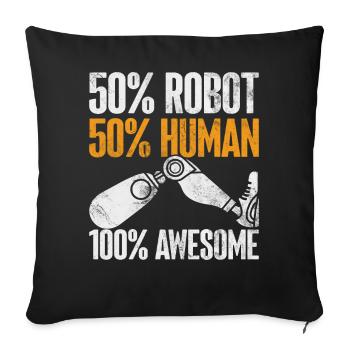 Leg prosthesis amputees - Sofa pillowcase 17,3'' x 17,3'' (45 x 45 cm) - black - Front