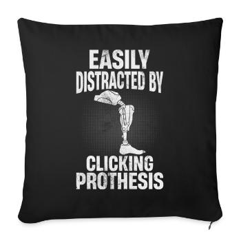 Leg prosthesis amputees - Sofa pillowcase 17,3'' x 17,3'' (45 x 45 cm) - black - Front