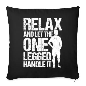 Funny prosthetic leg for amputees - Sofa pillowcase 17,3'' x 17,3'' (45 x 45 cm) - black - Front