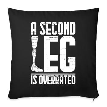 Amputated Amputated Leg Prosthesis - Sofa pillowcase 17,3'' x 17,3'' (45 x 45 cm) - black - Front