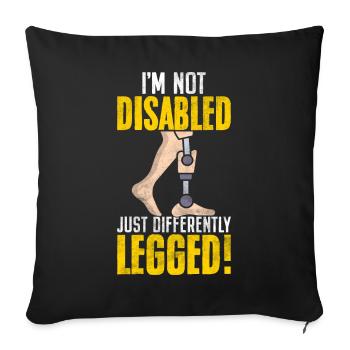 Leg prosthesis - Sofa pillowcase 17,3'' x 17,3'' (45 x 45 cm) - black - Front