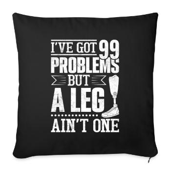 Leg prosthesis amputees - Sofa pillowcase 17,3'' x 17,3'' (45 x 45 cm) - black - Front