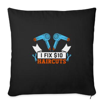 hairdresser, barber, hairdresser, hair salon - Sofa pillowcase 17,3'' x 17,3'' (45 x 45 cm) - black - Front