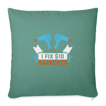 hairdresser, barber, hairdresser, hair salon - Sofa pillowcase 17,3'' x 17,3'' (45 x 45 cm) - cypress green - Front