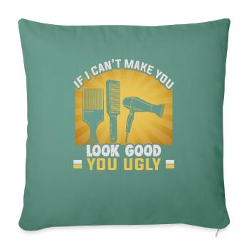 hairdresser, barber, hairdresser, hair salon - Sofa pillowcase 17,3'' x 17,3'' (45 x 45 cm) - cypress green - Front