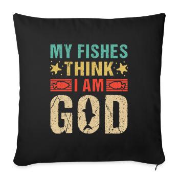 Aquarist Koi Fish Lover Aquarium - Sofa pillowcase 17,3'' x 17,3'' (45 x 45 cm) - black - Front