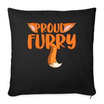 Furry Fandom Fursona Fursuit Fox - Sofa pillowcase 17,3'' x 17,3'' (45 x 45 cm) - black - Front