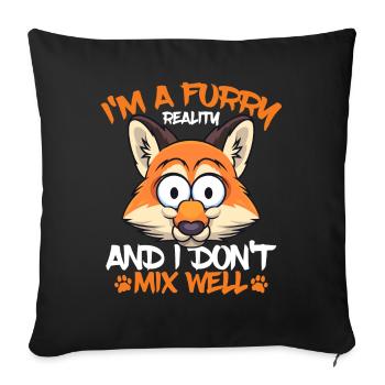 Furry Fandom Fursona Fox - Sofa pillowcase 17,3'' x 17,3'' (45 x 45 cm) - black - Front