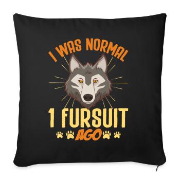 Furry Fandom Fursona Wolf - Sofa pillowcase 17,3'' x 17,3'' (45 x 45 cm) - black - Front