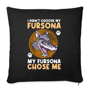 Furry Fandom Fursuit Wolf - Sofa pillowcase 17,3'' x 17,3'' (45 x 45 cm) - black - Front