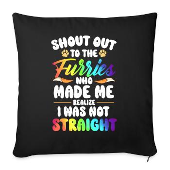 LGBTQ Furry Fandom - Sofa pillowcase 17,3'' x 17,3'' (45 x 45 cm) - black - Front