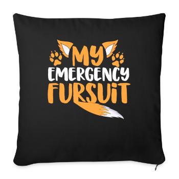 Furry Fandom Fursona Fox - Sofa pillowcase 17,3'' x 17,3'' (45 x 45 cm) - black - Front