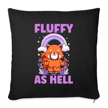 Furry Fandom Fursona Fursuit Fox - Sofa pillowcase 17,3'' x 17,3'' (45 x 45 cm) - black - Front